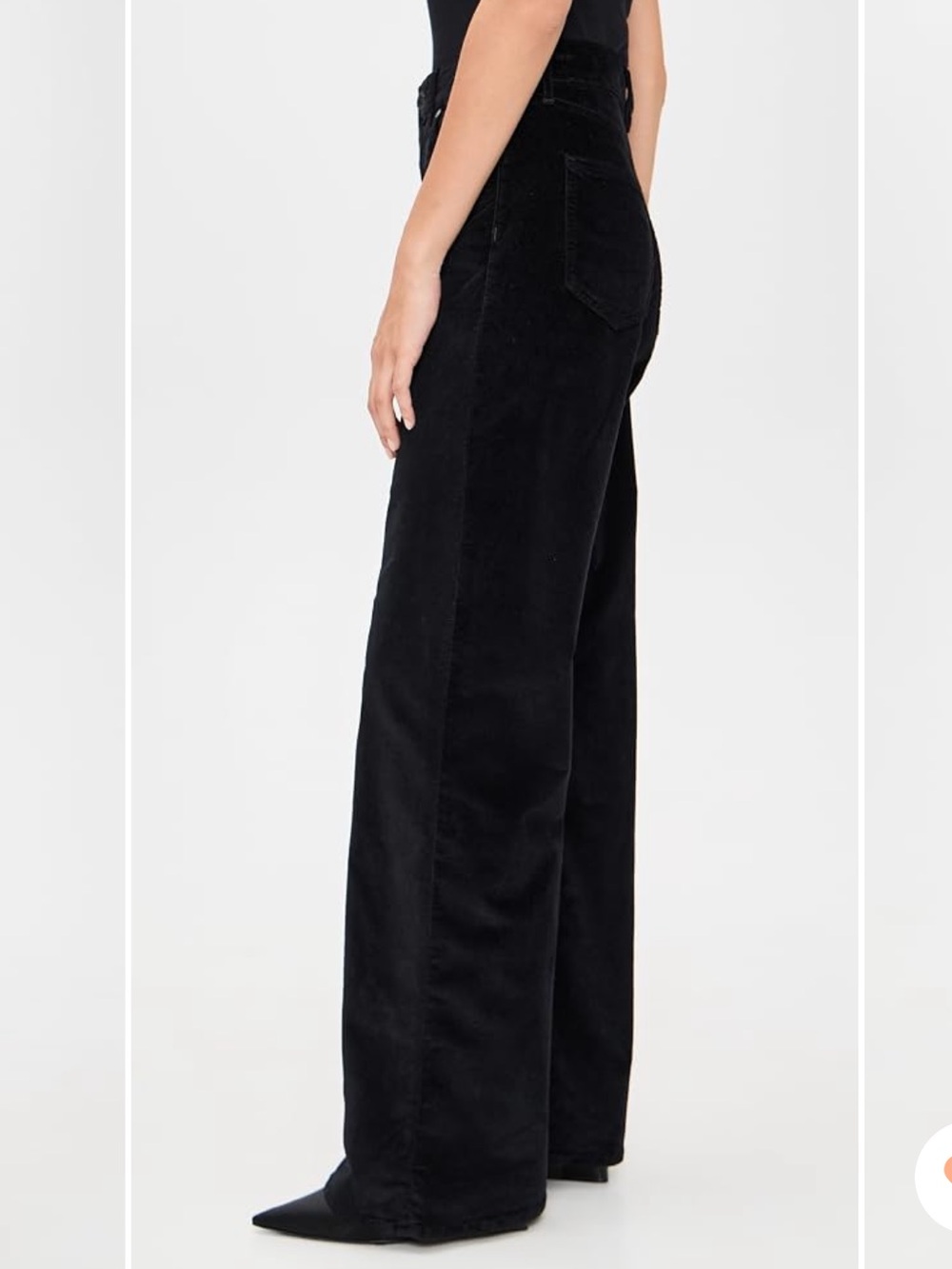 Veronica Beard Black High-Rise Wide-Leg Velvet Pants - Picture 8 of 9
